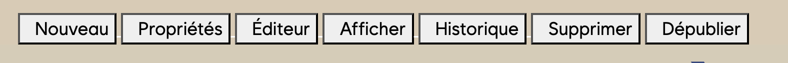 Barre d'outils du rédacteur