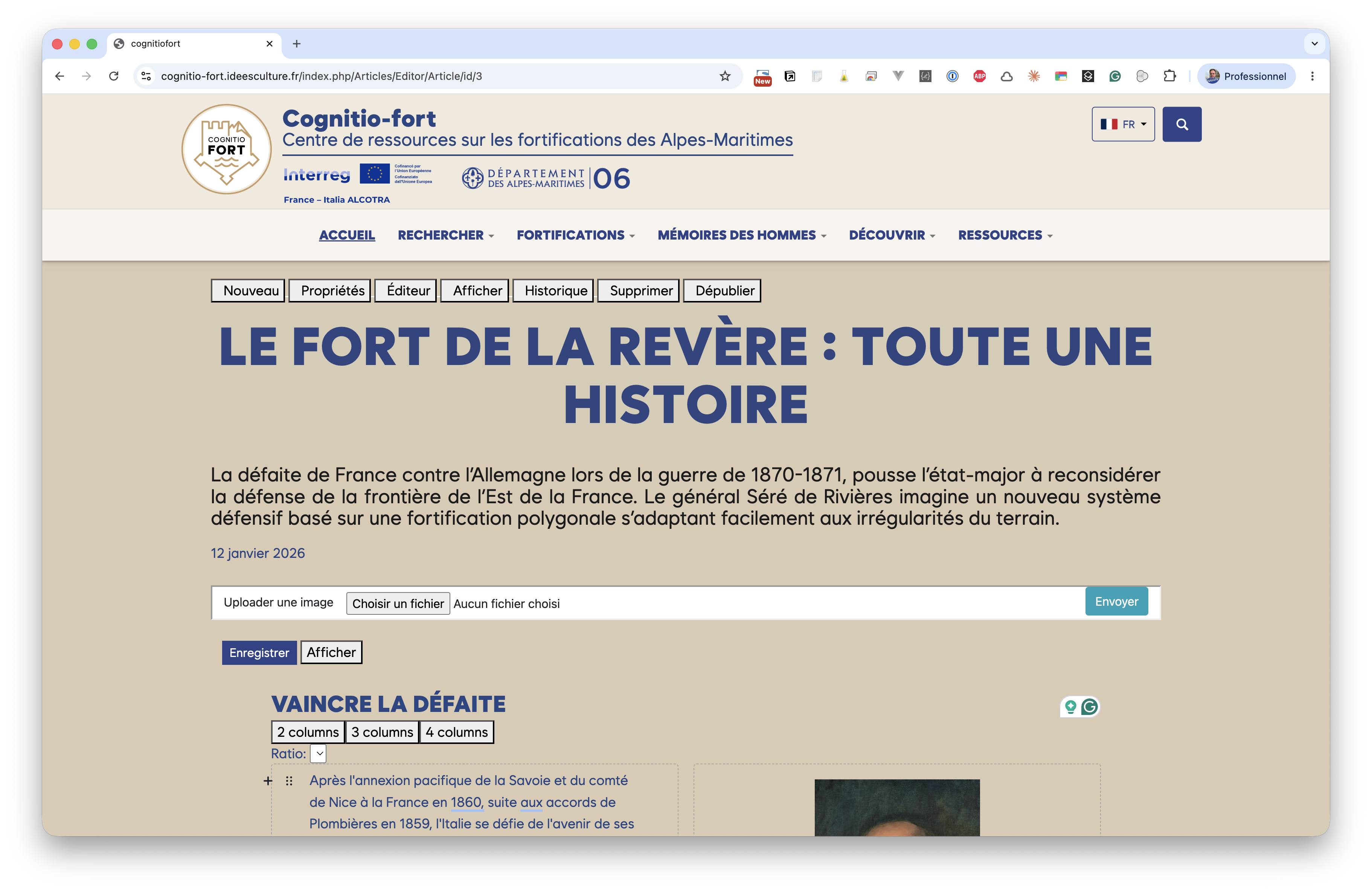 Vue d'ensemble de l'éditeur d'article