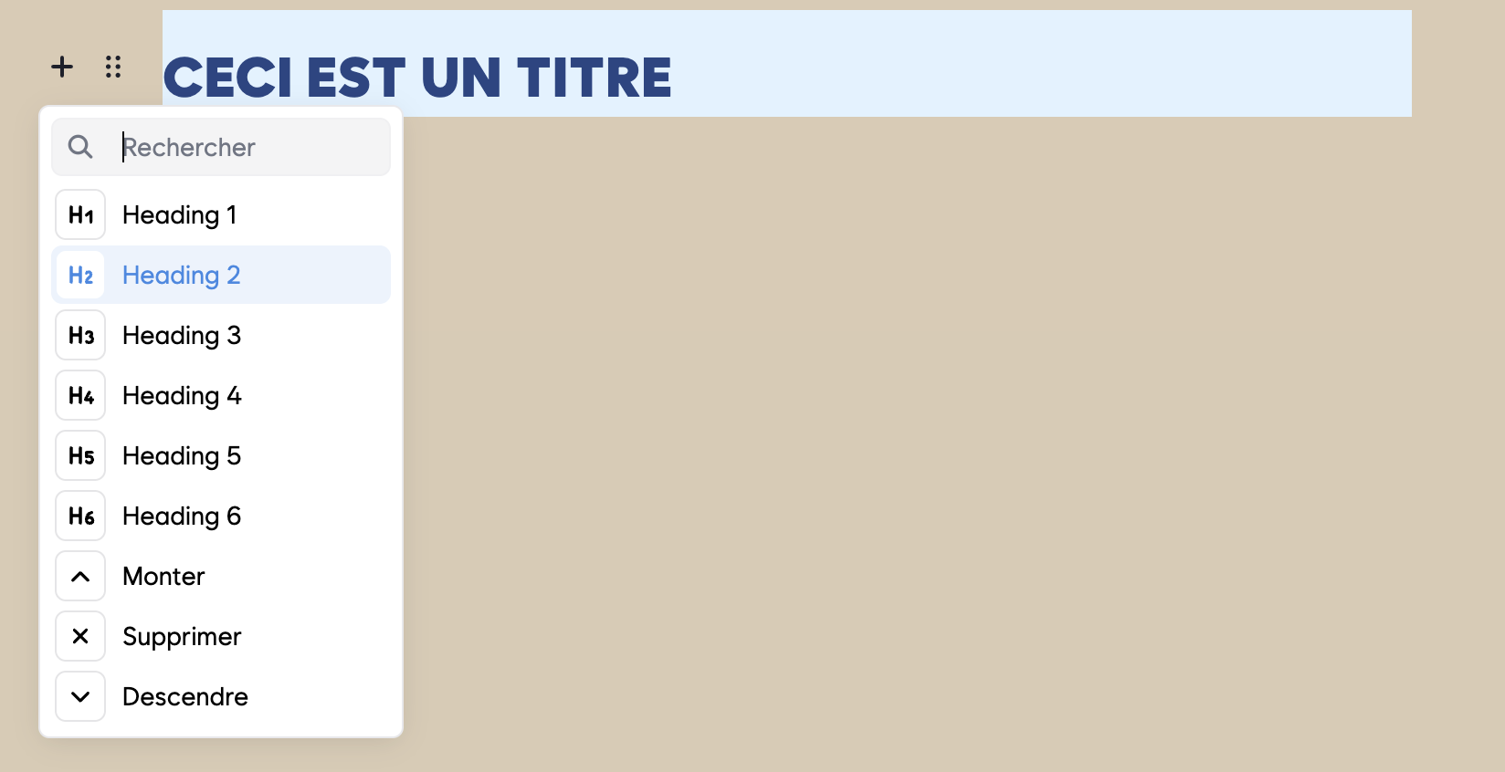 Choix du niveau de titre